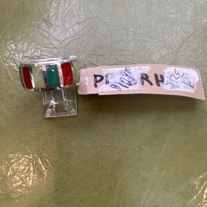 Colorful NWT sterling silver ring size 6 Carnelian and Green Aventurine inlays